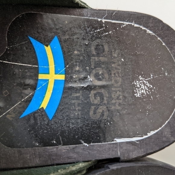 VINTAGE Swedish clogs leather suede platform boho bohemian hippie 38 /7 - Picture 8 of 10